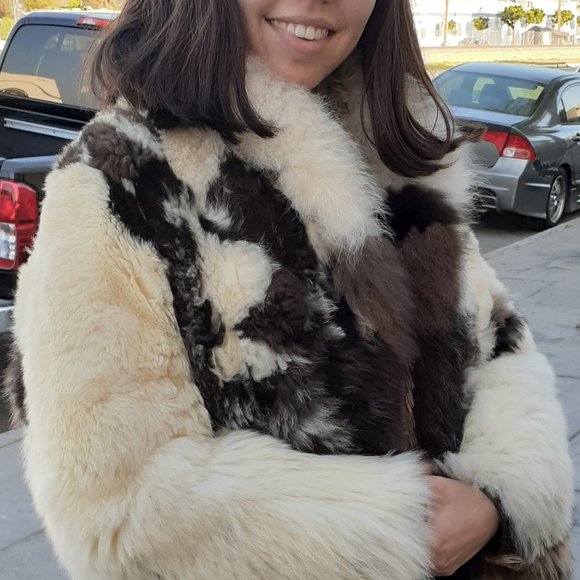 VINTAGE unique REAL FUR COAT - Picture 1 of 8